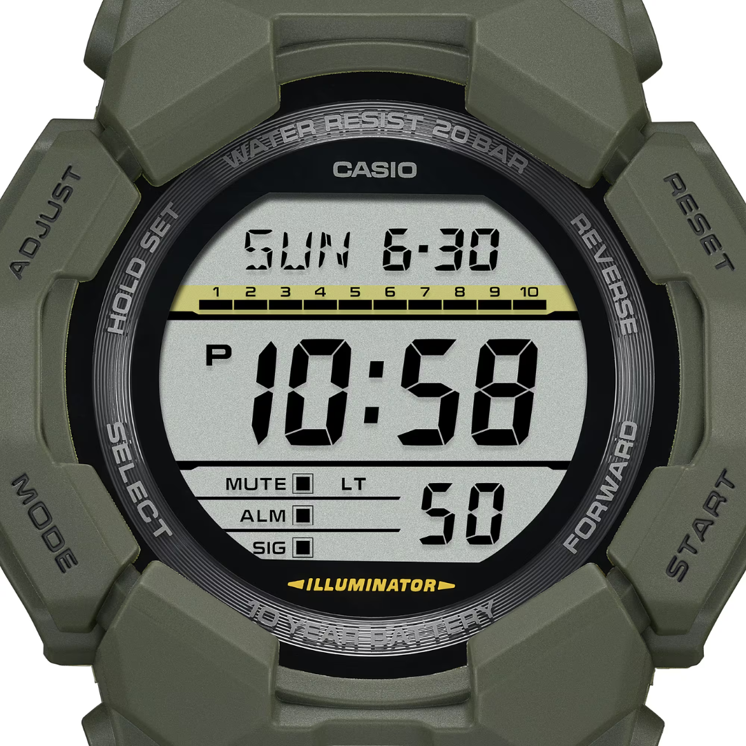 CASIO G-SHOCK GD-010-3DR STANDARD DIGITAL GREEN WATCH