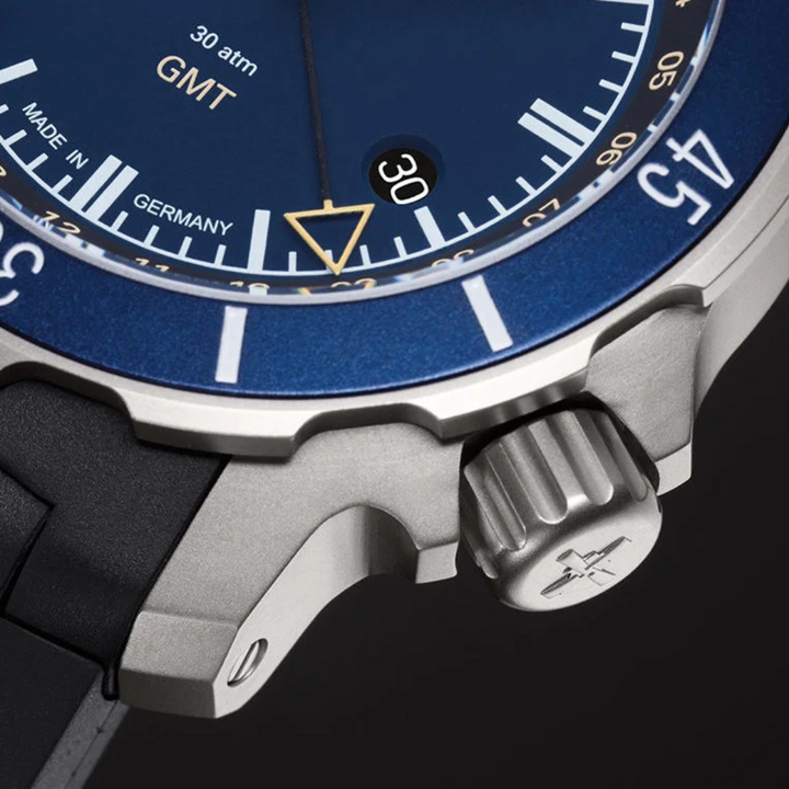 MÜHLE-GLASHÜTTE SEEBATAILLON GMT M1-28-62-KB AUTOMATIC RUBBER STRAP MEN WATCH