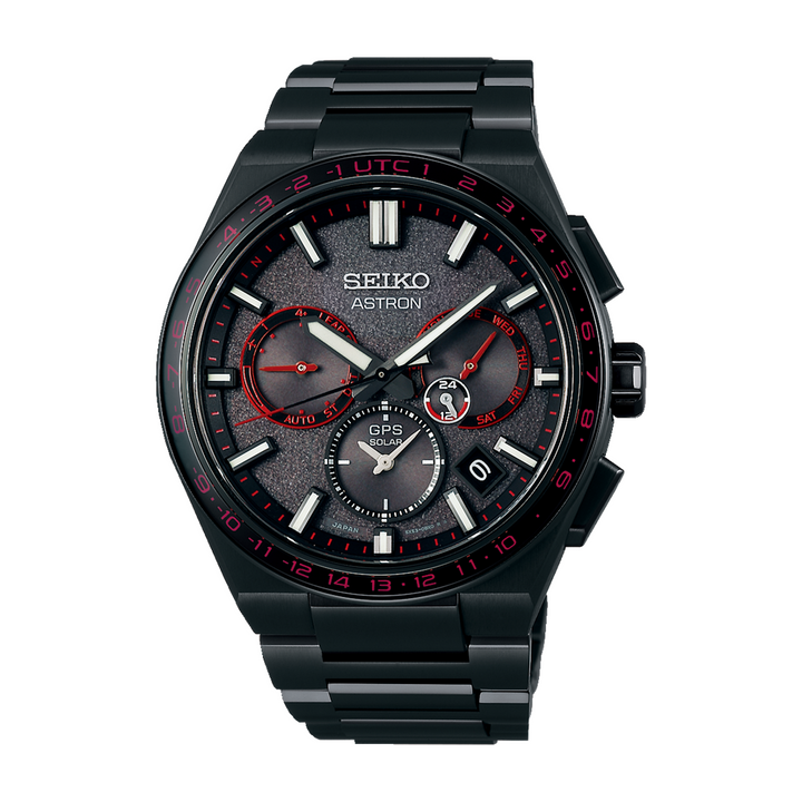 SEIKO ASTRON SSH137J1 REDSHIFT GPS SOLAR 5X DUAL TIME LIMITED EDITION MEN WATCH