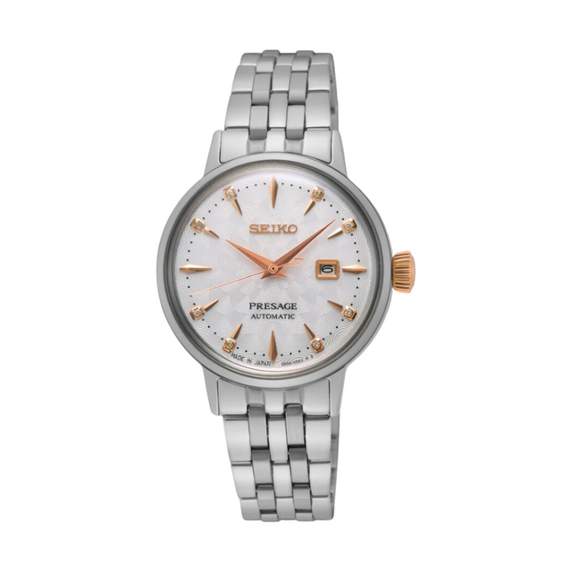 SEIKO PRESAGE SRE009J1 COCKTAIL TIME "CLOVER CLUB" DIAMOND TWIST WOMEN WATCH