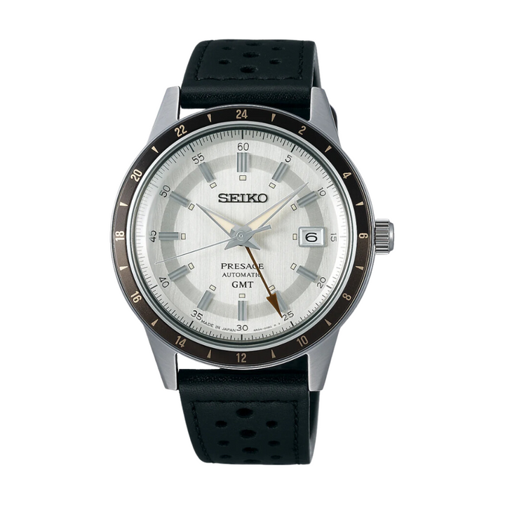 SEIKO PRESAGE SSK011J1 STONE STYLE 60S ROAD TRIP GMT AUTOMATIC MEN WATCH