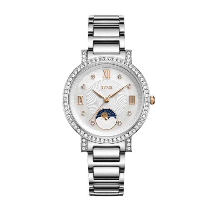 SOLVIL ET TITUS CHANDELIER W06-03261-007 3 HANDS WITH DAY NIGHT INDICATOR QUARTZ WOMEN WATCH