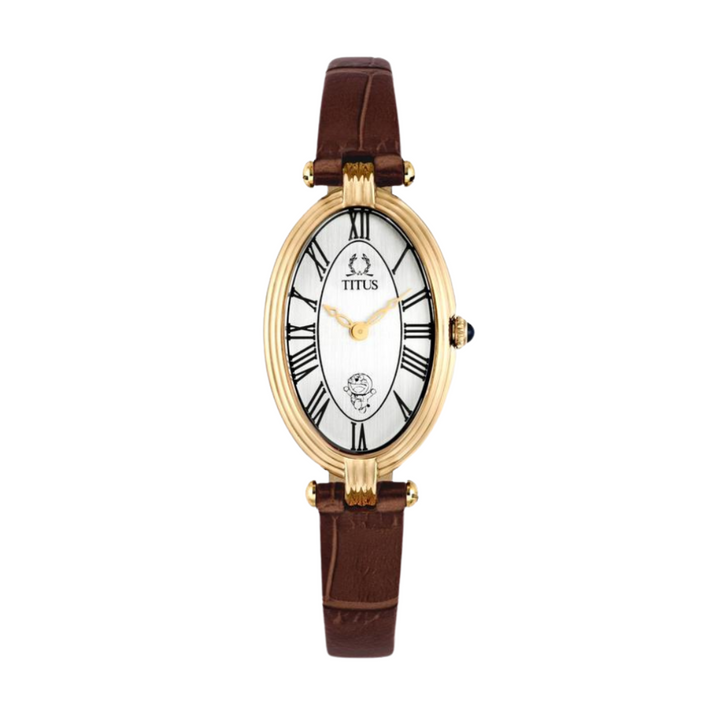 SOLVIL ET TITUS DORAEMON W06-03312-002 2 HANDS QUARTZ LEATHER WOMEN WATCH