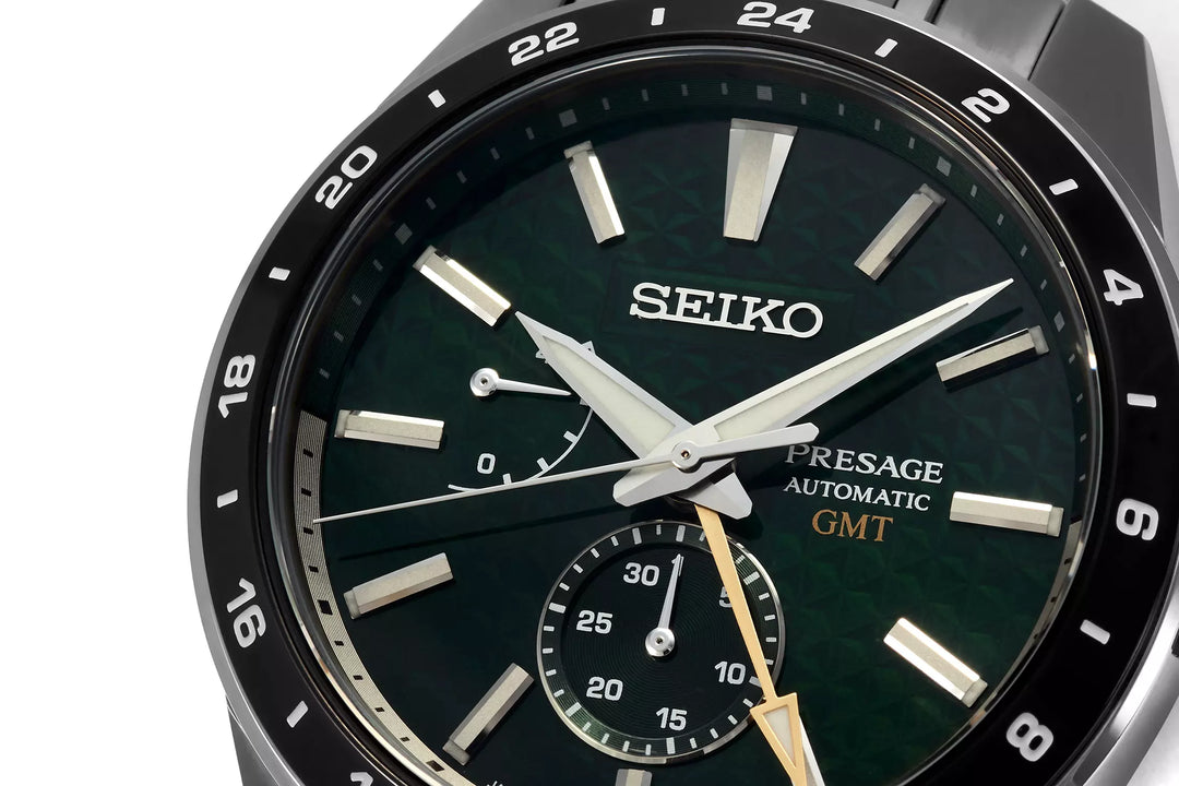 SEIKO PRESAGE SPB219J1 SHARP EDGED GMT AUTOMATIC MEN WATCH