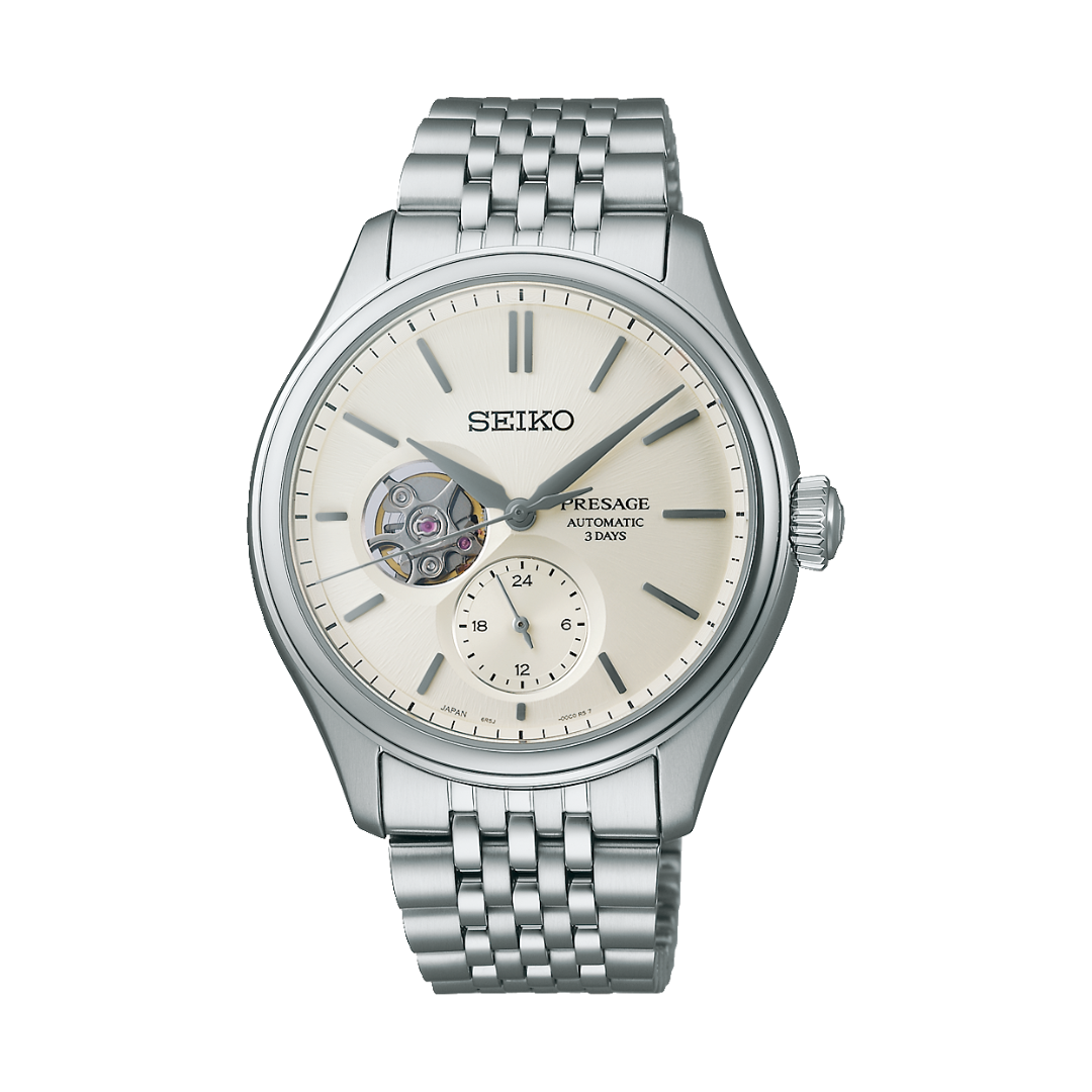 SEIKO PRESAGE CLASSIC SERIES 'SHIRO-IRO' OPEN HEART SPB469J1 MEN WATCH ...