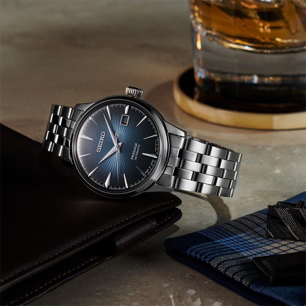 SEIKO PRESAGE SRPB41J1 COCKTAIL TIME "BLUE MOON" AUTOMATIC MEN WATCH