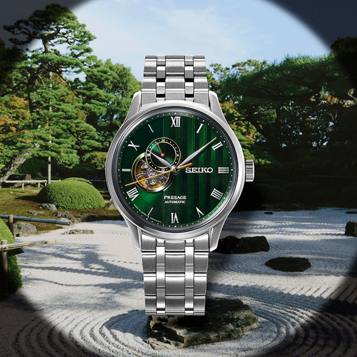 SEIKO PRESAGE SSA463J1 'JAPENESE ZEN GARDENS' FERN GREEN MEN WATCH