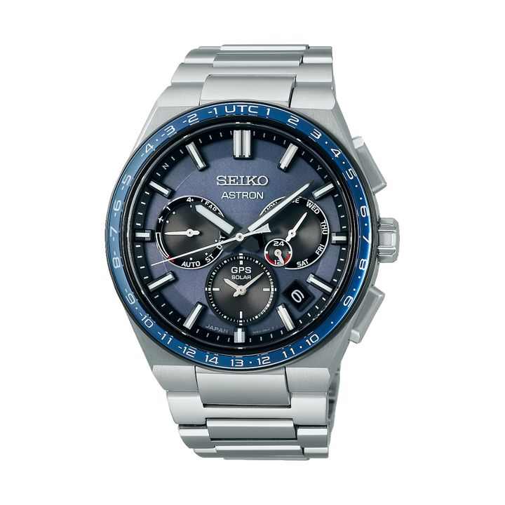 SEIKO ASTRON SSH109J1 5X DUAL-TIME GPS SOLAR CHRONOGRAPH "SOLIDITY" MEN WATCH