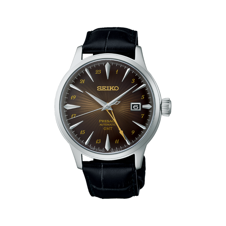 SEIKO PRESAGE SSK039J1 ‘RUSTY NAIL’ COCKTAIL TIME GMT MEN WATCH