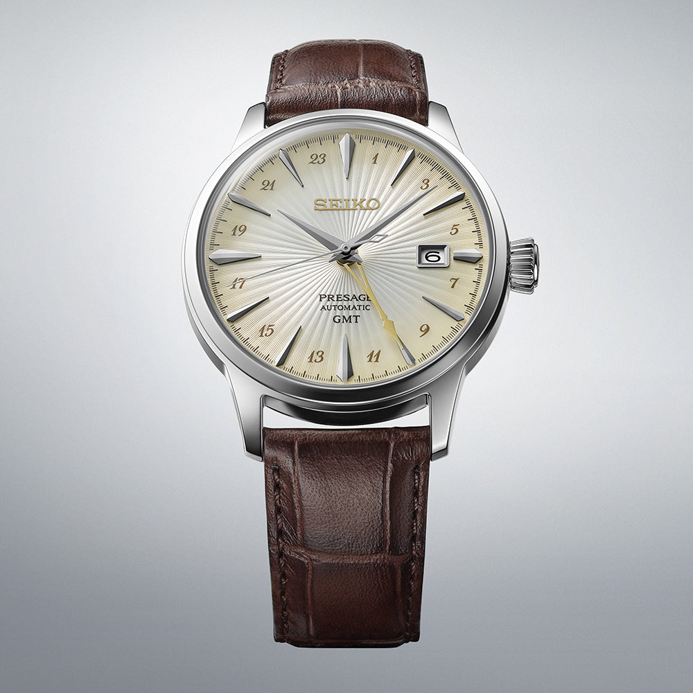 SEIKO PRESAGE SSK041J1 ‘ACACIA’ COCKTAIL TIME GMT MEN WATCH