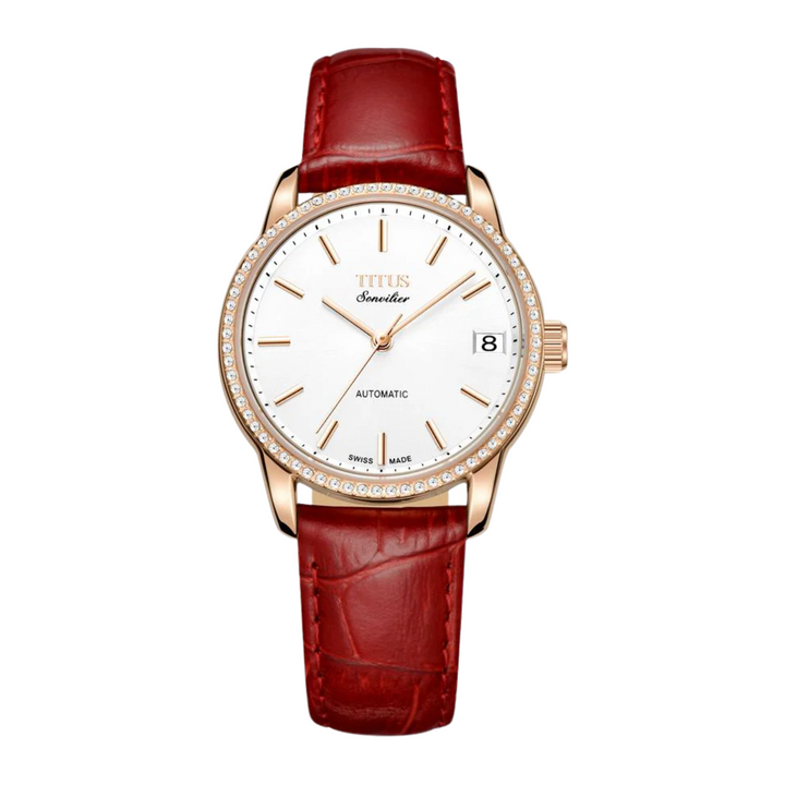 SOLVIL ET TITUS SONVILIER W06-03168-001 3 HANDS DATE AUTOMATIC WOMEN WATCH