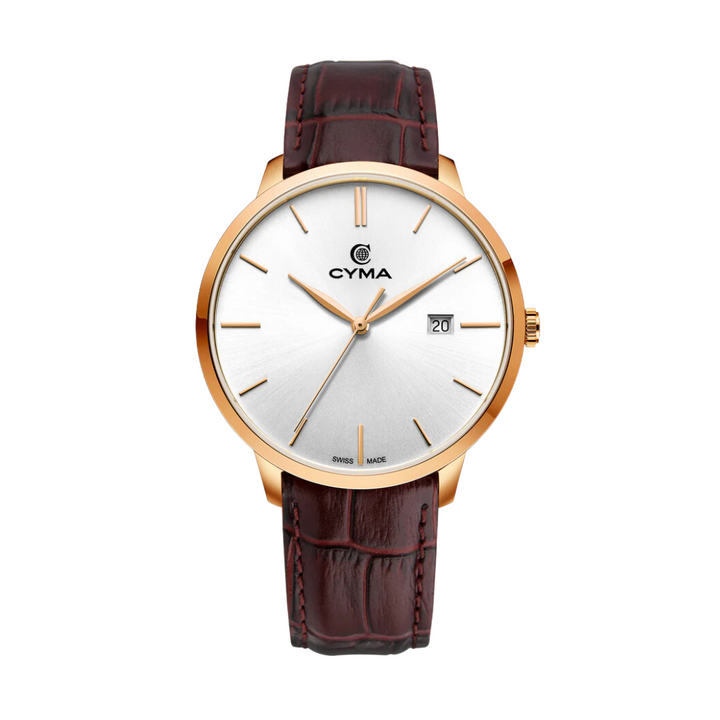 CYMA W02-00806-005 INTELLIGENTSIA QUARTZ LEATHER BROWN MEN WATCH