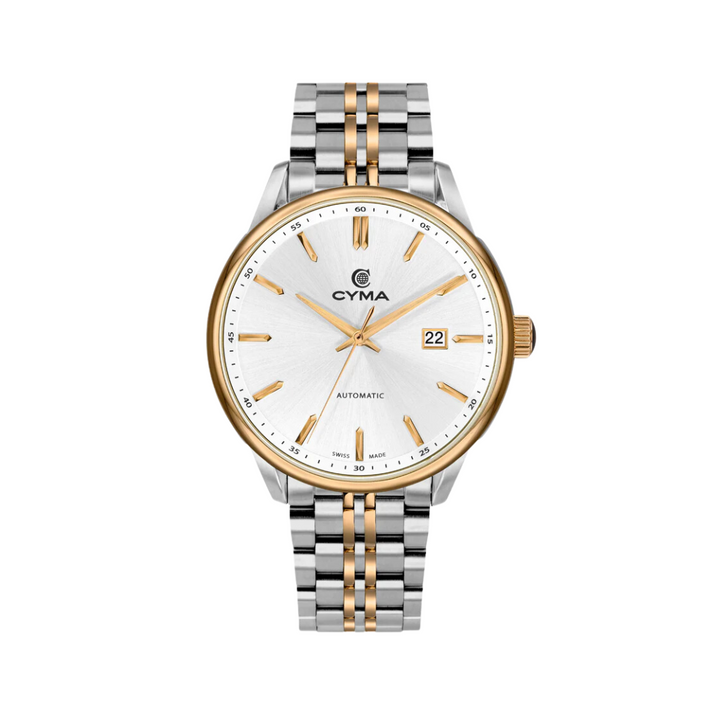 CYMA W02-00814-006 HERITAGE CHARISMA 3 HANDS AUTOMATIC MECHANICAL TWO-TONE STAINLESS STEEL MEN WATCH