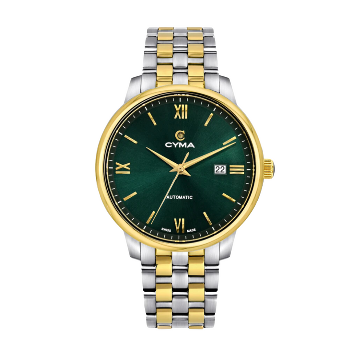 CYMA W02-00816-005 EUROPA 3 HANDS AUTOMATIC TWO-TONE STAINLESS STEEL MEN WATCH