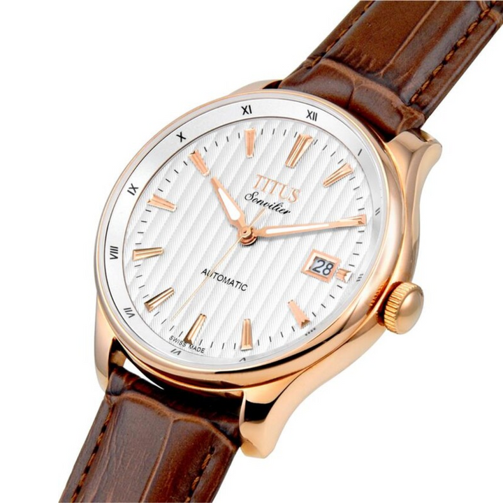 SOLVIL ET TITUS SONVILIER W06-02919-004 3 HANDS DATE AUTOMATIC MEN WATCH