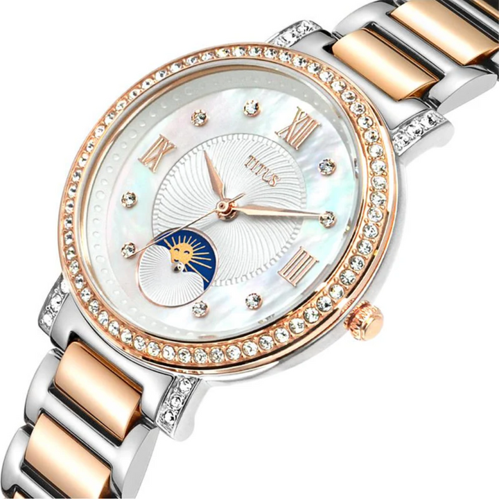 SOLVIL ET TITUS CHANDELIER W06-03261-001 3 HANDS WITH DAY NIGHT INDICATOR QUARTZ WOMEN WATCH