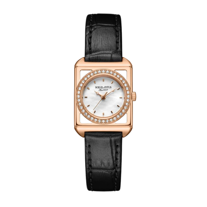 SOLVIL ET TITUS THE LETTER W06-03344-002 3 HANDS QUARTZ LEATHER WOMEN WATCH