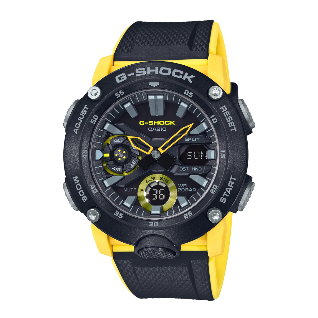 CASIO G-SHOCK GA-2000-1A9DR STANDARD ANALOG-DIGITAL YELLOW BLACK WATCH