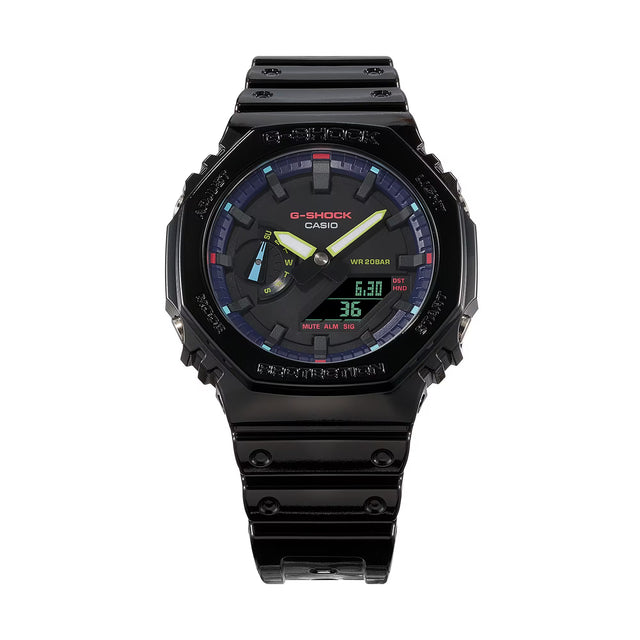 CASIO G-SHOCK GA-2100RGB-1ADR VIRTUAL RAINBOW ANALOG DIGITAL BLACK WATCH