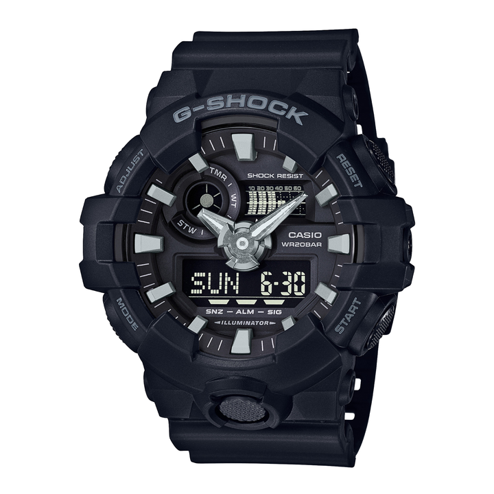 CASIO G-SHOCK GA-700-1BDR STANDARD ANALOG-DIGITAL BLACK WATCH