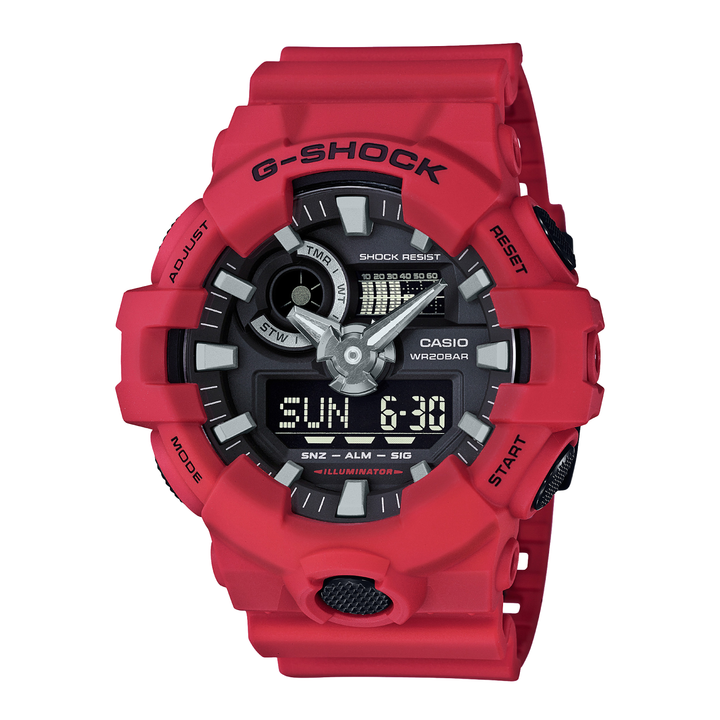 CASIO G-SHOCK GA-700-4ADR STANDARD ANALOG-DIGITAL RED WATCH