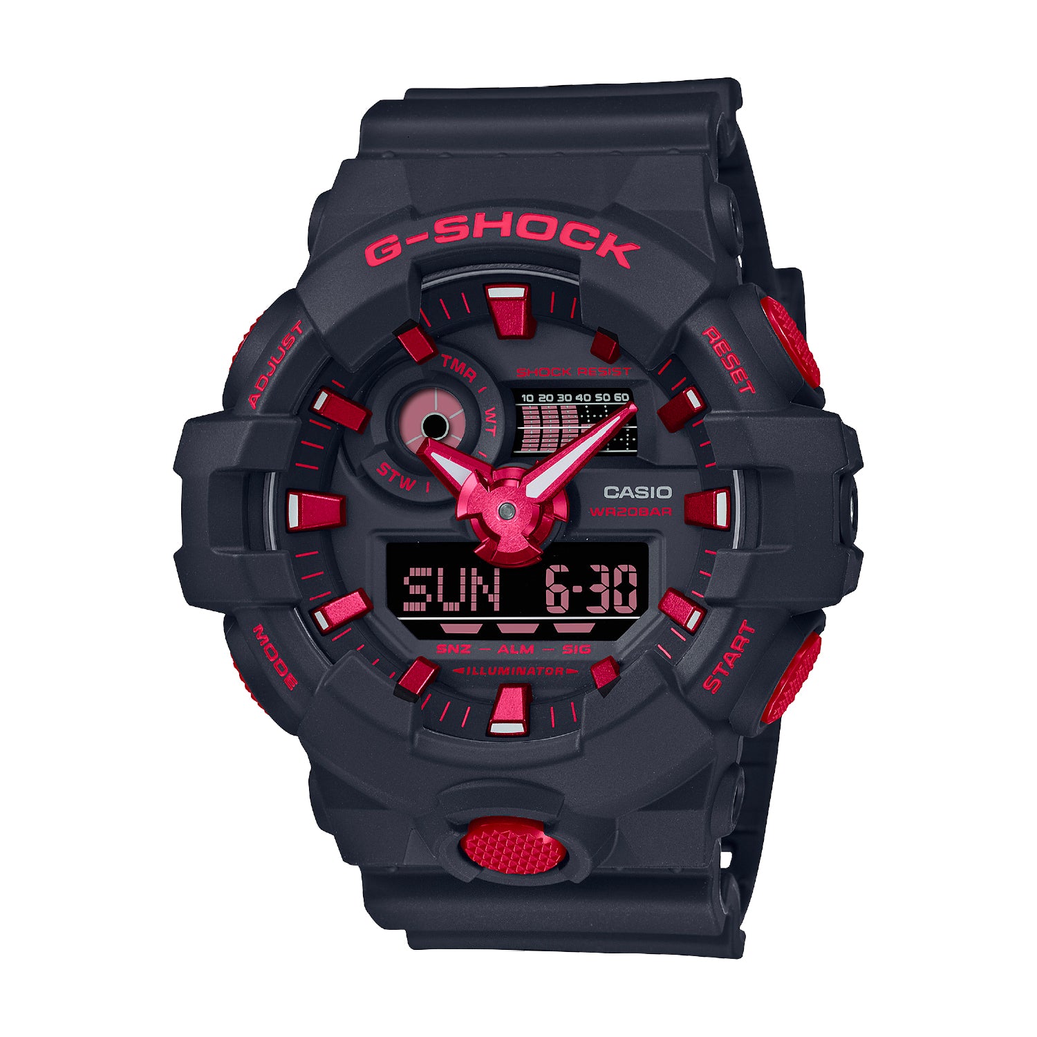 Casio red black sale