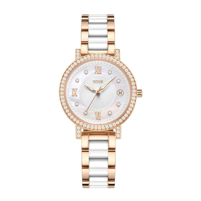 SOLVIL ET TITUS CHANDELIER W06-03191-002 3 HANDS DATE QUARTZ WOMEN WATCH