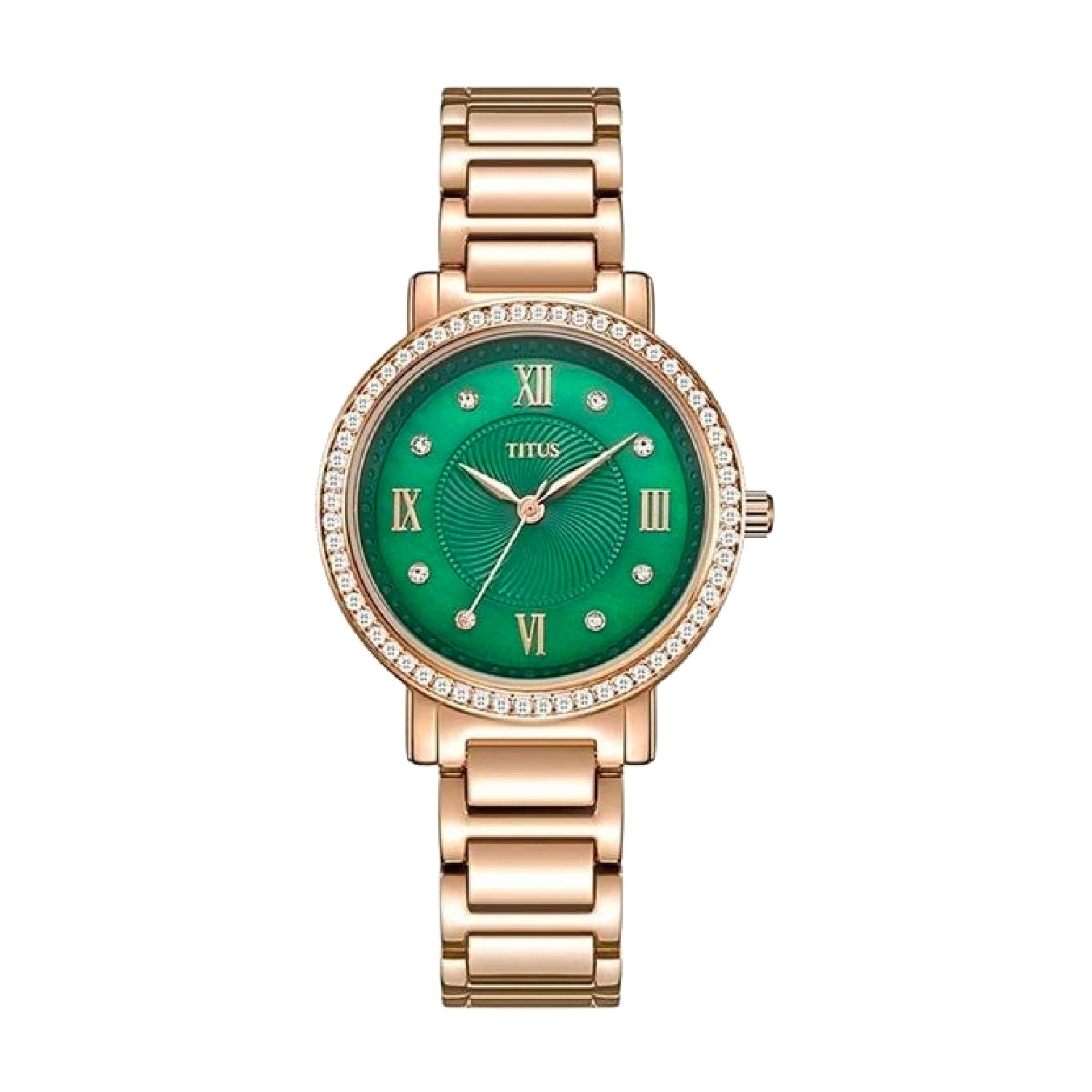 Gold watch store green dial