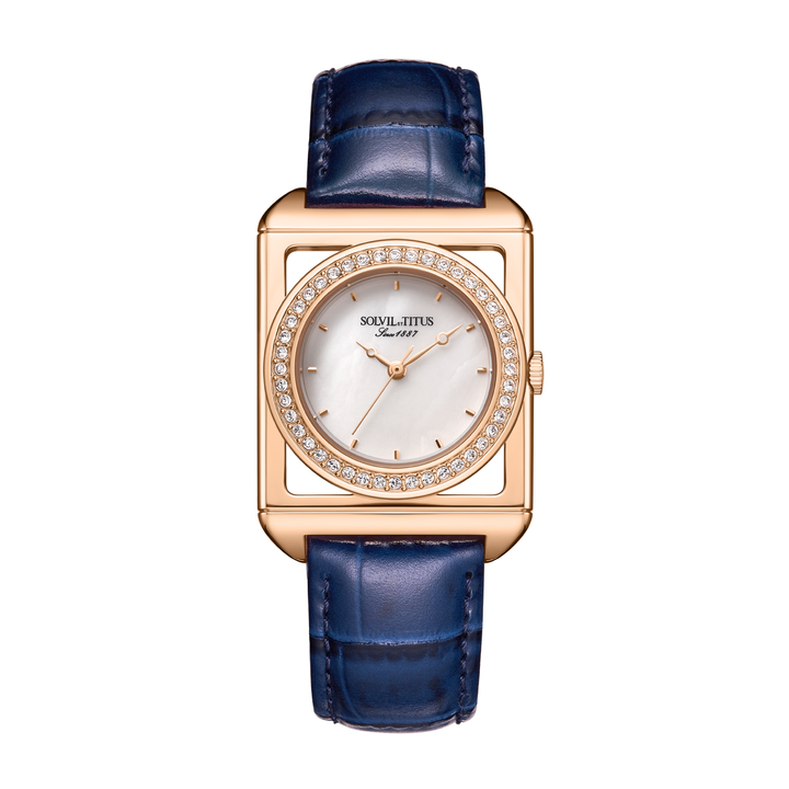 SOLVIL ET TITUS THE LETTER W06-03302-002 3 HANDS QUARTZ LEATHER WOMEN WATCH